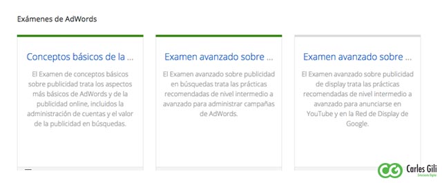 2 de los examenes de Google AdWords para la certificacion